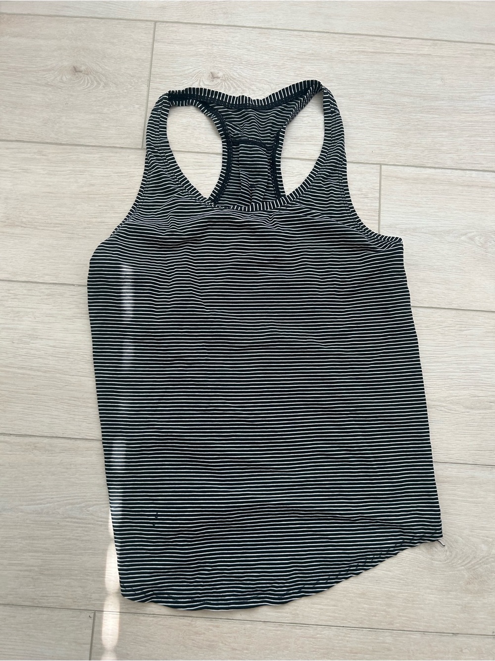 lululemon athletica Black & White Striped Racerback Tank